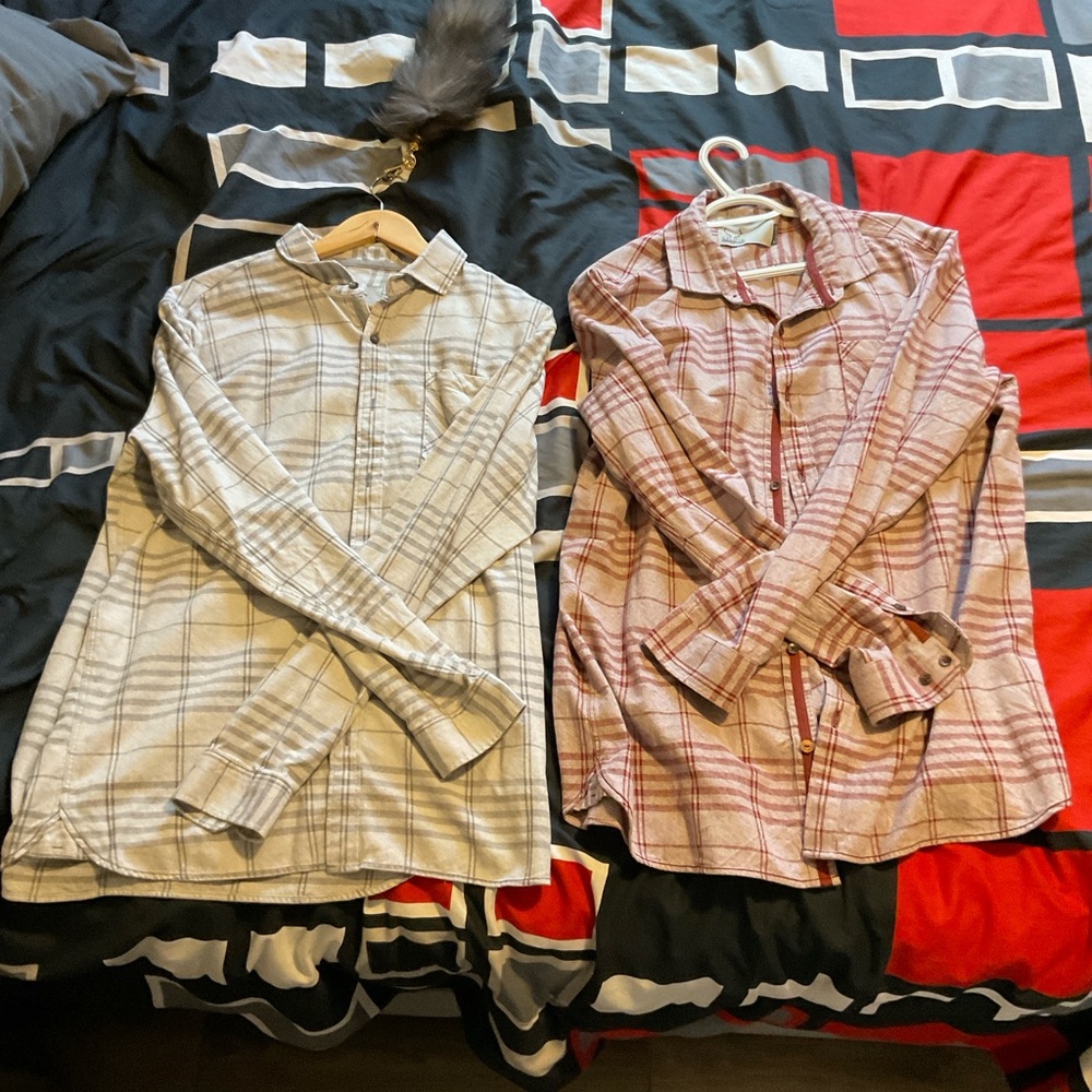 2 Salute plaid shirts Size Large both come together